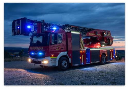 Tapete Vlies 152x104cm Feuerwehrauto mit Sirene Nr. H8854M_TV5BK