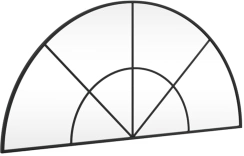 vidaXL Espejo de Pared Arco de Hierro Negro 100x50 cm