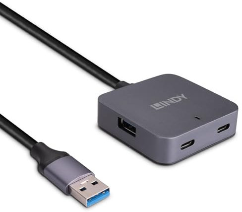 Lindy 43388 Concentrador USB 3.0, de 4 Puertos de 5 m