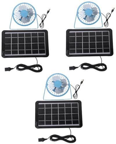 Unomor 3 Sätze Solarlüfter Tragbarer Tischventilator Solarpanel-lüfter-kit Solarventilatoren Für Draußen Desktop-tischventilator Terrassenventilator Nf Stumm Student Wagen Schmiedeeisen