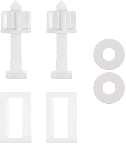 Operitacx Toilet Seat Screws Set 2 Pcs Plastic Replacement Fasteners with Nuts and Washers for Toilet Seat Fixings and Repair Diy Installation