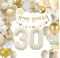 30 Geburtstag Deko, 30 Geburtstag Frauen Männer,30 Jahr Geburtstagdeko ,Beige Gold Ballon Deko mit Happy Birthday Girlande,Deko 30. Geburtstags Konfetti Luftballons,Geburtstagsdeko 30 Luftballons