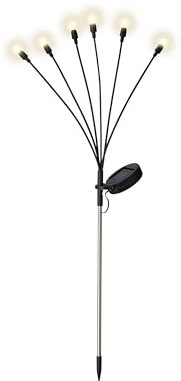 Lumineo Solar Stabbeleuchte Outdoor 70cm 6 LEDs Plastik - Solarleuchte für Garten - Stablampe Außenleuchte Gartenleuchte - Solarlampen Wegeleuchte Stableuchte Gartendeko zum Stecken - Warmweiß