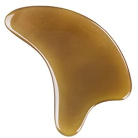 minkissy Ochsenhorn Guasha Schabebrett 6mm Delfin Form Gesichts und Nackenmassagegerät Natürliches Horn Glatte Kanten Kompakt für Wellness Zuhause Reise