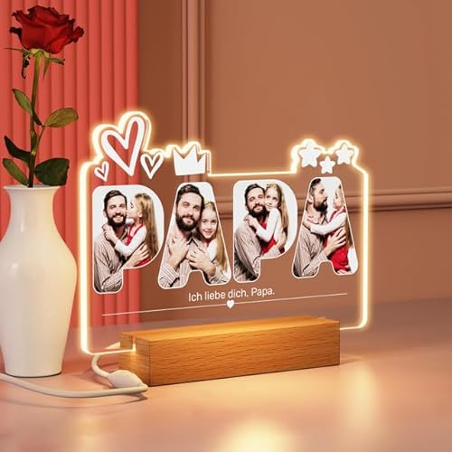 YUYUGO Fotobild Geschenke für Mama Personalisierte Muttertagsgeschenk -Nachtlampe mit Foto und Namen - Personalisierte Mama Bilderrahmen Geschenk für Mutti zum Muttertag