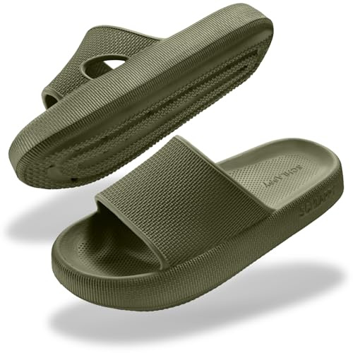 SCHLAPPY™ Original Badeschuhe für Damen&Herren, Badelatschen&Wolkenschuhe 100% Plastikfrei, Wasserfest&Rutschfest (Khaki, EU Schuhgrößensystem, Erwachsene, Numerisch (von/bis), M, 40, 41)