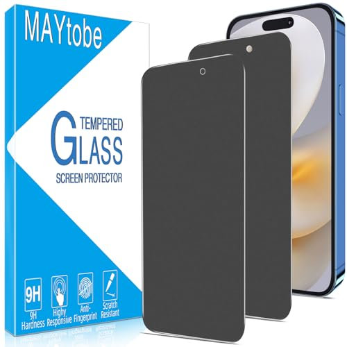 MAYtobe 2 Unidades Protector de Pantalla Privacidad Mate para iPhone 14 Pro Max, Cristal Vidrio Templado Mate, Anti Espía, Antirreflejos, Antihuellas, Antiarañazos, Dureza 9H