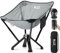 NJZ Klappstuhl Camping – Trägt 272 kg, Die Stühle mit Seitentasche, Verdickter Aluminiumrahmen Einfach Aufzustellen, mit Seitentasche – Silber
