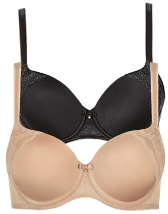Lisca 2er Pack Schalen BH Evelyn 020228 Gr. 95B in Black-Sweet Almond