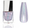 Silver Holographic Nail Polish - Glitter Nail Varnish - Holographic Laser Effect Silver Base Reflective Light Purple Shine - Air Dry Long Lasting DIY Manicure Nail Art