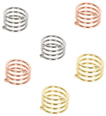 COLLBATH 6Piezas Anillos de Servilleta Decorativos de Metal para Fiesta y Bodas Elegantes Horquillas de Servilleta Rosa y Níquel Accesorios de Mesa para Decoración de Hogar