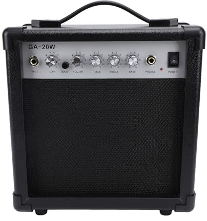 Amplificador de Guitarra Eléctrica, Aplicación de Conector de Entrada de 1/4 de Pulgada Amplificador de Guitarra Experiencia de Sonido Inmersivo 20w para Exteriores (Enchufe