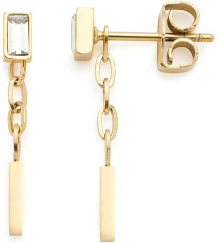 JEWELS BY LEONARDO Ohrhänger Ciao Liora, 1 Paar Ohrstecker aus goldfarbenem Edelstahl, klare Baguette Glassteine, Schmuck Damen Geschenk, 024459