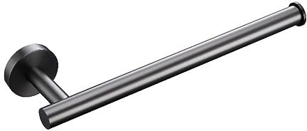 Ensemble de quincaillerie de salle de bain en acier inoxydable gris acier inoxydable, porte-serviettes, porte-papier toilette, barre de suspension crochet et anneau de serviette moderne, finition