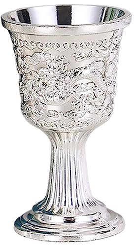 Cabilock Retro Dragon Wine Goblet Zinc Alloy Liquor Cup Decorative Goblet for Festival Parties