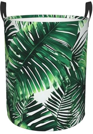 Panier de rangement pour vêtements sales en feuilles de bananier tropicales à une seule couche pour le rangement de la maison et un usage domestique quotidien