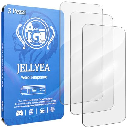 JELLYEA 3 pièces en verre trempé pour iPhone 15 Pro Max Film protecteur transparent anti-empreintes digitales 9H Film en verre trempé pour iPhone 15 Pro Max,6,7