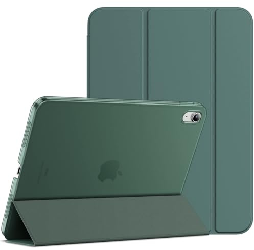 AM Case Smart Folio Stand For iPad Case A16, Apple iPad 2025 11 Inch Case with Auto Wake/Sleep, iPad Cover 10th Generation 10.9 Inch 2022, Hard PC Translucent Back Shell, Supports Touch ID (Emerald)