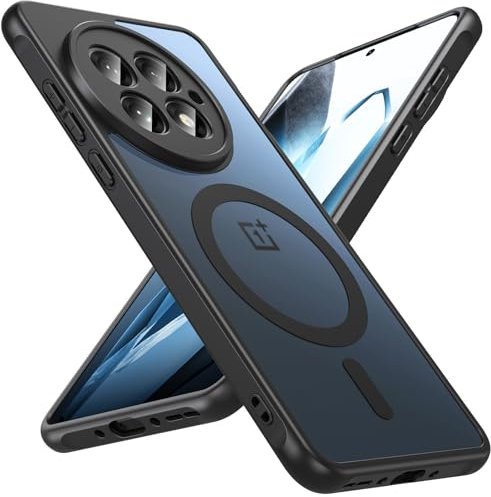 BESINPO Magnetisch Für Oneplus 13 Hülle,Militärschutz Handyhülle für Oneplus 13 mit MagSafe Matt Transluzente Robust Schutzhülle Case Cover 2025(Schwarz)