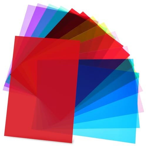 Gadpiparty 12stücke Teiliges Farbfolien Transparentem PVC Lichtdiffusor-Filter Für Fotografie Und Bühnenbeleuchtung Farbige Gel Filter Zur Farbkorrektur Und Lichtgestaltung