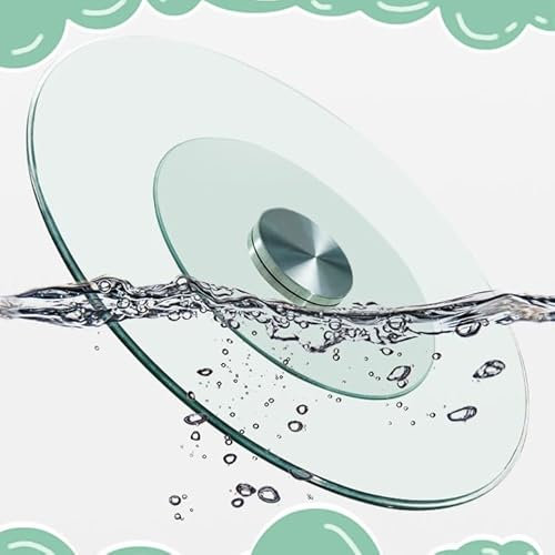 Plateau Tournant en Verre Trempé Grande, Assiette De Service Rotatif Lazy Susan 60cm 70cm, Plateau Rotatif pour Table À Manger De Cuisine(60cm(24in))