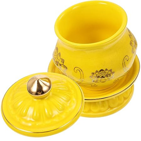 VICASKY Buddhistischer Wasseropferbecher Keramik Tempelopferbecher Lotuswasserbecher Ritualdekor Meditationsbecher Wasserbecher Kirchenwasserversorgungsbecher
