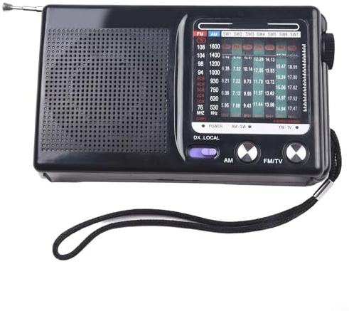 Portable AM FM Radio with Telescopic Antenna - for mini Handheld Radio, for battery Operated with AA Batteries, Reception for Indoor Outdoor & Use