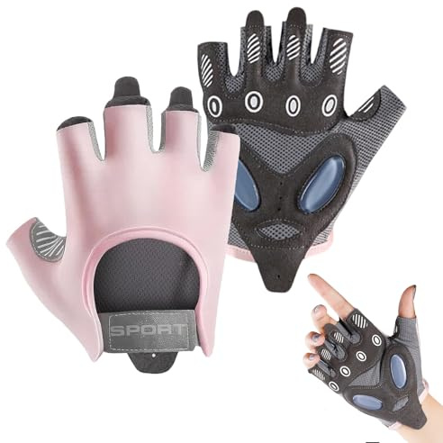 Raheem Trainingshandschuhe Damen, Gym Handschuhe Damen mit 3D Silikonpad, rutschfeste Fahrradhandschuhe Damen, Kletterhandschuhe für Krafttraining, Gewichtheben, Rudern und Radfahren