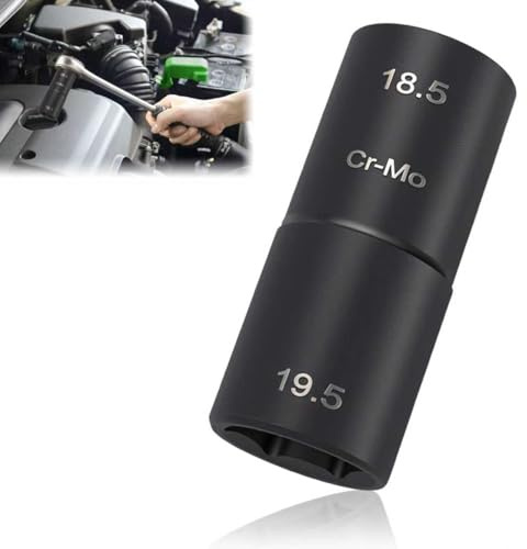 18.5 mm 19.5 mm Double Head Wheel Nut Socket,1/2 Inch Drive Wheel Nut Spanner,Chrome Molybdenum Steel Impact Wrench Tool,Universal Lug Nut Socket,Compatible with Ford Land Rover(18.5mm x 19.5mm)