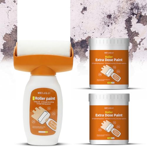 Wapasezyar Peinture de retouche murale blanche, 1500 g, rouleau de peinture de retouche, rouleau de retouche murale, rouleau avec pâte de réparation murale, pour rayures murales, graffiti, taches