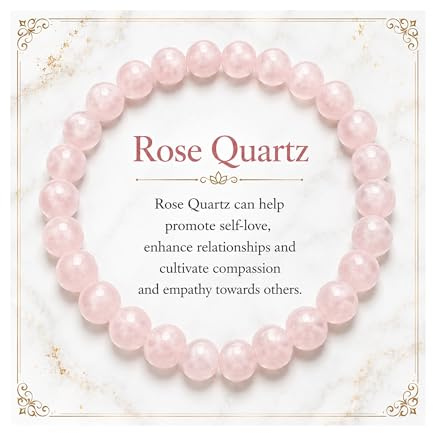 ETASHA STORES Rose Quartz Bracelet for Women & Men – 8mm Natural Crystal Beaded Stretch Bracelet, Healing Stone Jewellery for Love, Emotional Balance & Positivity