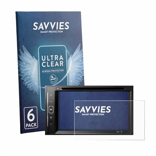 Savvies 6 Stück Schutzfolie für Pioneer DMH-A240DAB | Transparenter Displayschutz Made in Germany, Ultra-Klar Displayschutz-Folie
