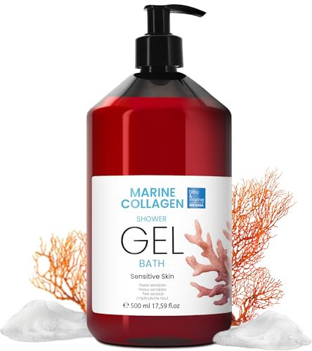 Gel Douche Collagène Triple Action : Nettoyant Visage, Corps et Cheveux. Effet Raffermissant et Anti-Âge. Soin pour Peaux Atopiques, Sensibles et Sèches - 500 ml