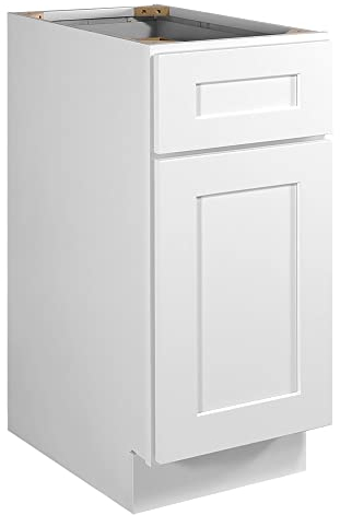 Design House Brookings Fully Assembled Shaker Style Base Kitchen Cabinet, Wood, White, 15x34.5x24