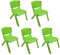 TOYO 5x Children Strong Stackable Kids Plastic Chairs Picnic Party Garden Nursery Club Indoor Outdoor (Green)