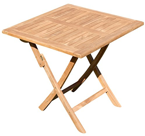 ALEOS. ECHT Teak Teaktisch Klapptisch Holztisch Gartentisch Garten Tisch 80x80cm Aves aus echtem Teak Holz