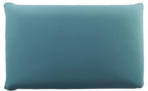 Edda Lux Bezug passend für SIEBENSCHLÄFER Kissen, 72 x 42 cm und für MaxxGoods Nackenstützkissen, 70 x 42 cm, Jersey Kissenbezug mit Reißverschluss, aus 100% Baumwolle, in Atlantik