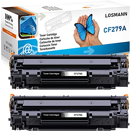 LOSMANN 2x Ersatz Toner Patrone Kompatibel für HP CF279A CF279 CF-279 A 279A 79A für HP LaserJet Pro M12, M12a, M12 Series, M12w, MFP M26a, MFP M26nw, MFP M26 Series (1000 Seiten Schwarz Black)