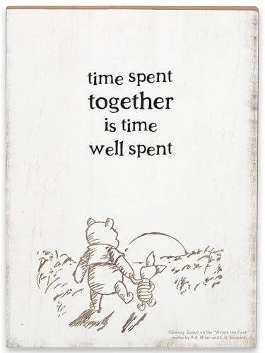 Disney Winnie Puuh Time Spent Together Holz-Wanddekoration – Vintage Winnie Puuh Box Schild für Heimdekoration