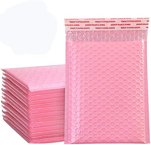 FeiliandaJJ Rosa Luftpolstertaschen, 25 Stück, 13x18cm, Wasserdicht Luftpolster Versandtaschen Luftpolstertaschen Luftpolsterumschläge Luftpolsterversandtaschen Bubble Bags Bubble Mailer (Rosa)