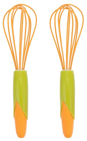 Cabilock 2pièces Batteur à Œufs Silicone Avec Poignée Antidérapante Pour Cuisine Fouet Manuel Pour Mélanger Sauces Marinades Et Pâtes Orange