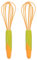 Cabilock 2pièces Batteur à Œufs Silicone Avec Poignée Antidérapante Pour Cuisine Fouet Manuel Pour Mélanger Sauces Marinades Et Pâtes Orange
