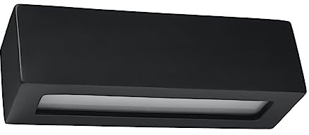 SOLLUX Wandleuchte VEGA Rechteckleuchte Keramik Wandbeleuchtung LED Leuchtmittel Geometrisch Minimalistisch Einfache Installation Farbe Schwarz 32,5x9,5x9,5 cm