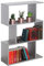 RICOO Regal 97 x 70 x 25 cm, Standregal in grau WM072-PL Spannplatte aus Holz, Büro Bücherregal, Wandregal klein, Regale & Ablagen, schmales Regal, Büro-Bücherregale, kleines Regal, Büroregal