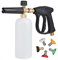 1/4 Quick Release Pressure Washer Snow Foam Cannon Lance Gun with 5Pcs Color Spray Nozzles High Pressure 1L Bottle Jet Cannon for Courtyard Cleaning