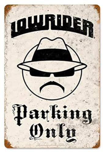 HAIMAX Metall-Blechschilder Wanddekoration Vintage Lowrider Parkplatz, 20,3 x 30,5 cm, Männerhöhle, für den Innenbereich, Geschäft, Bar, Poster, Zuhause, Garage