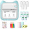 Mini Drucker, Handy Sticker Fotodrucker für Smartphone, Foto Memo Etikettenlisten, Mit 5 Rollen Druckpapier, 5 Aufkleber, Farbstifte, 3 Farbpapier und 1 Farbige Aufkleber