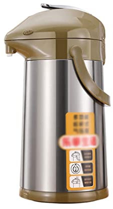 105 Oz Fontaine Isotherme À Double Paroi Airpot，carafe À Café En Acier Inoxydable，pichet À Pompe Thermique Qui Maintient Les Liquides Chauds Pendant 36 Heures, 3 Litres De Grande Capacité