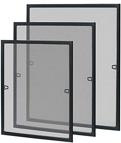 NAIZY Moustiquaire pour fenêtre avec cadre en aluminium - 80 x 100 cm - Protection contre les insectes - Moustiquaire sans perçage ni vis - Anthracite