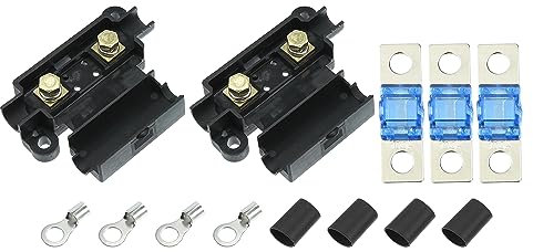 X AUTOHAUX Set 100A Fuse Kit 2 x ANS Holder 3 x 100 AMP Fuses Dual Battery